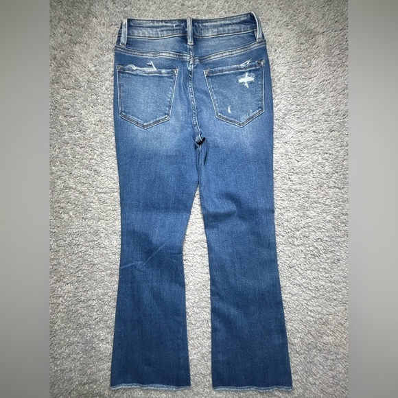 Vervet Jeans Womens 24 Flare High Rise Light Wash Distressed Faded Raw Hem Fray - Picture 4 of 4